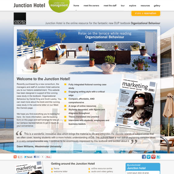 Junction Hotel Website - Companion website for Oxford University Press book